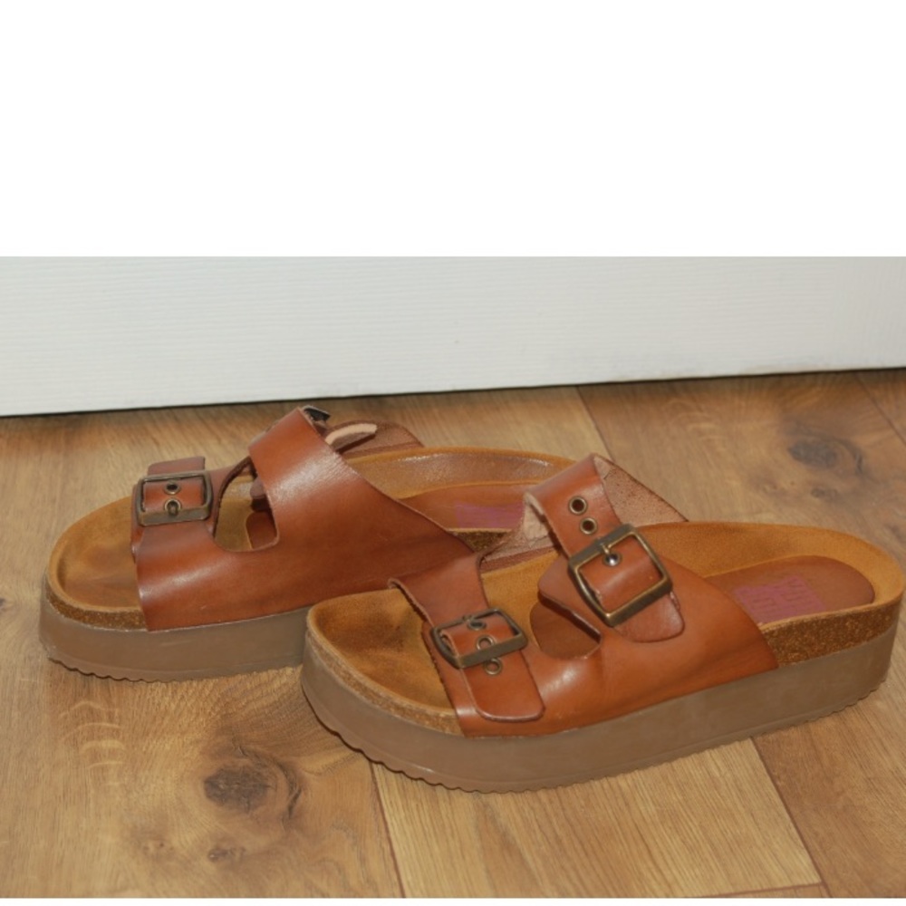 Brown platform sandals